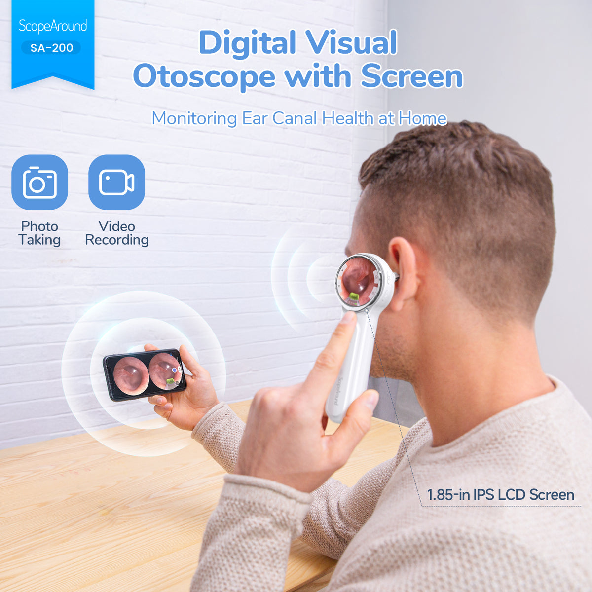 SA200 3-in-1 Digital Otoscope w/ 2nd Camera Head – ScopeAround