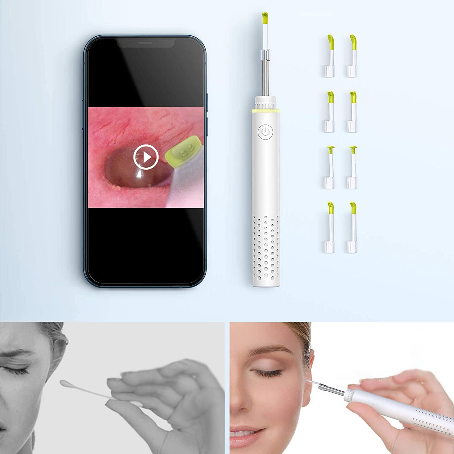 Visible Visual ear scoop picker Wax Removal Tool Cleaner WiFi With Camera  Set US