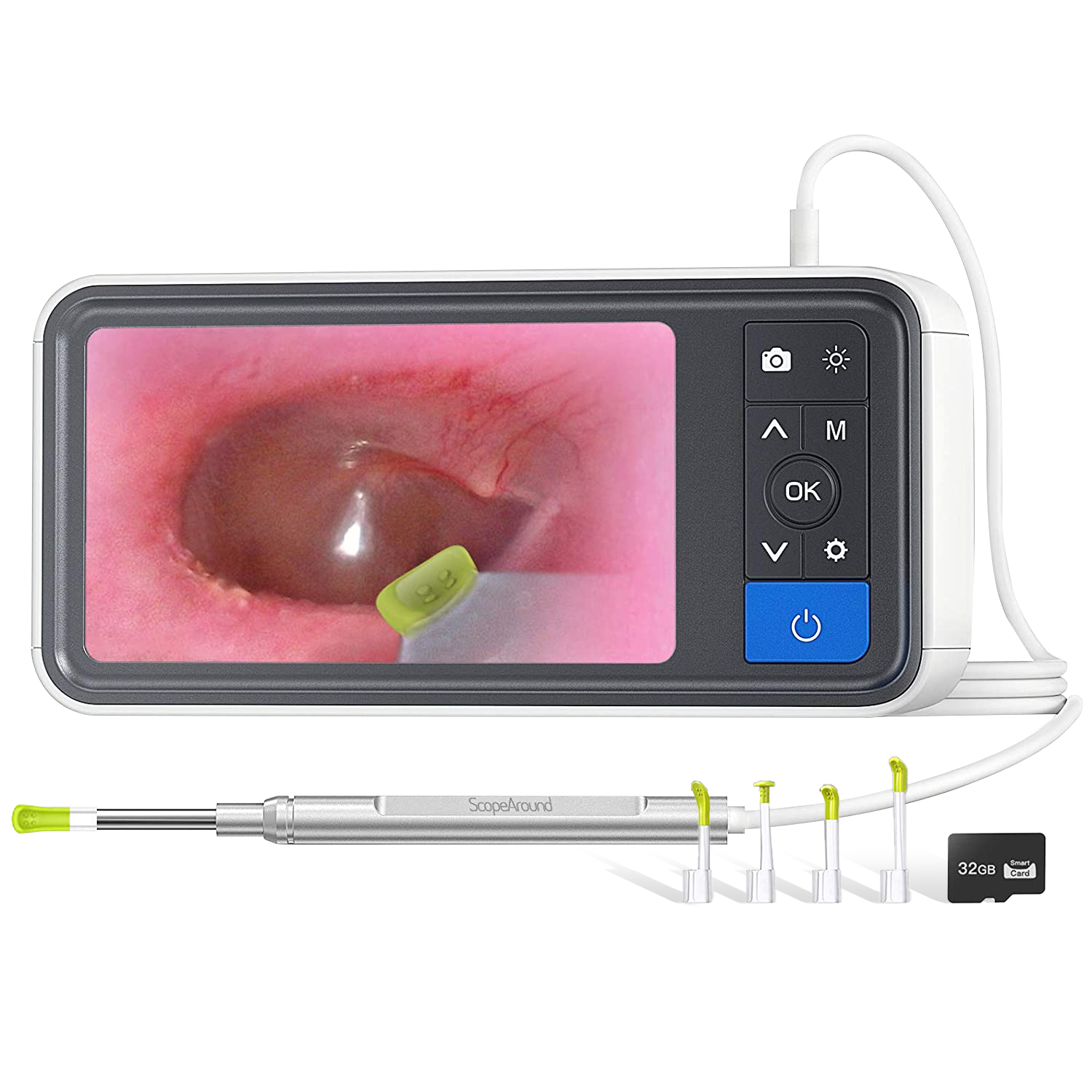 Digital Otoscope with Screen and Ear Wax Removal Tools
